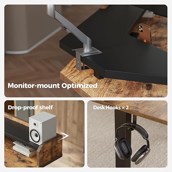 Agilestic L Shaped Standing Desk, Adjustable Height Corner Gaming Desk - Image 7