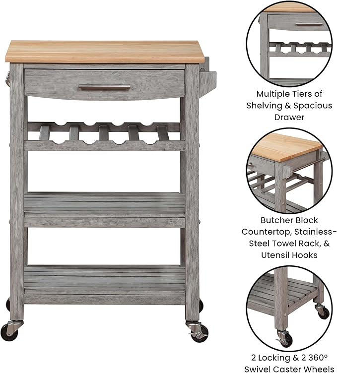 Convenience Concepts Ellaine 4 Tier Kitchen Cart - Image 6