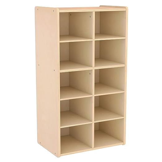 ECR4Kids Streamline 10 Cubby Tray Storage Cabinet, Classroom Furniture by ECR4Kids