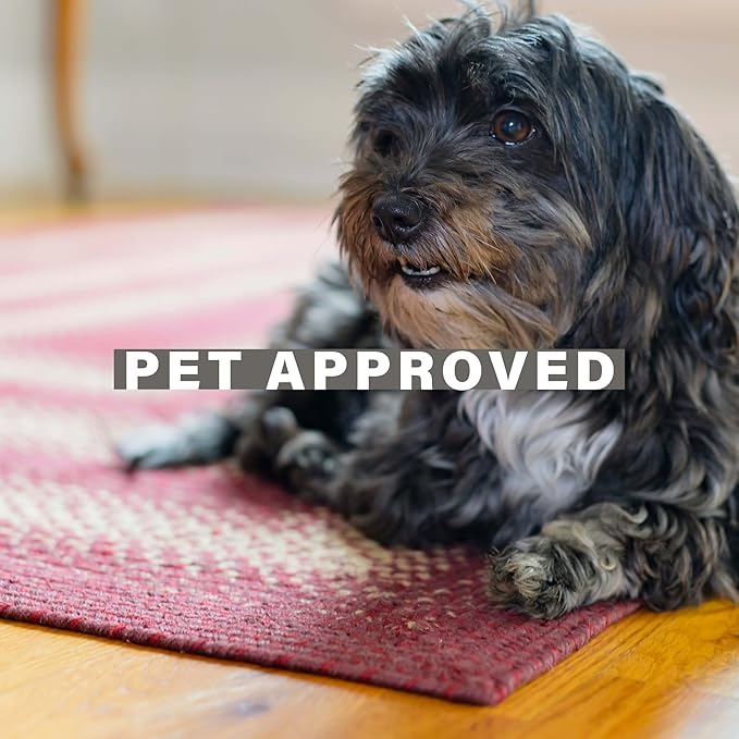 Homespice Autumn Maple Burgundy and Tan Oval Braided Rugs, 8x10' - Image 2