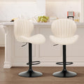 COLAMY Bar Stools Set of 2, Modern Swivel Bar Chairs, Adjustable Faux Leather by COLAMYINC