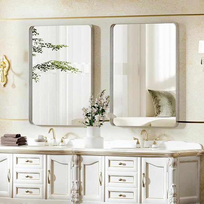 Bathroom Mirror 20x30 inch, Modern Round Corner Bathroom Vanity Mirror - Image 6