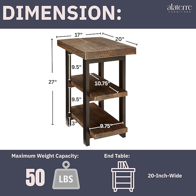 Pomona 3-Tier Solid Wood End Table - Image 3