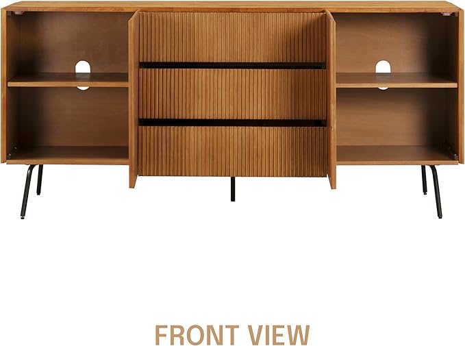 NTC Veil Sideboard with 2 Doors and 3 Drawers, Buffet Cabinet with Vertical - Image 4