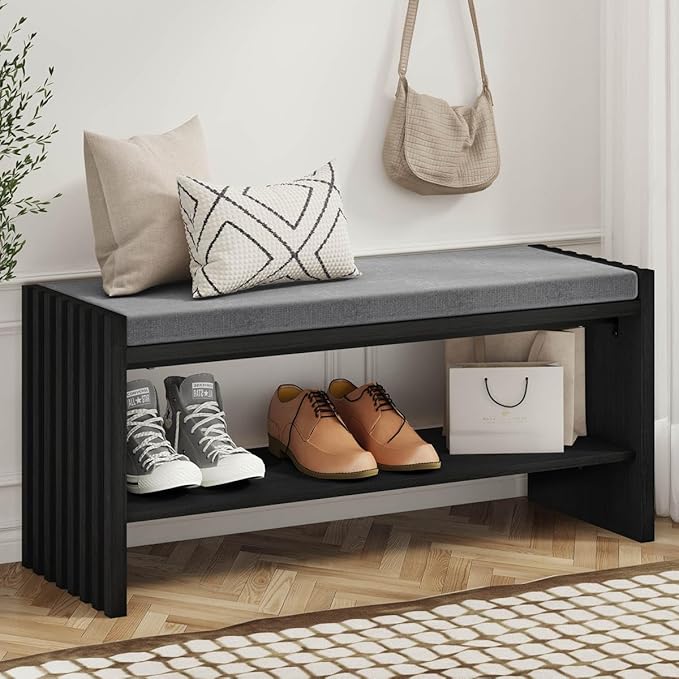 BON AUGURE Storage Bench, Entryway Bench by BONAUGURE