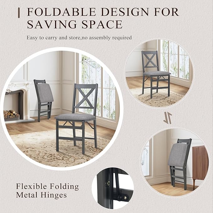 COLAMY Folding Dining Chairs Set of 6, Foldable Chairs - Image 5