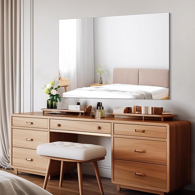 Frameless Mirror, 30x40 Inch Rectangle Bathroom Mirrors - Image 2