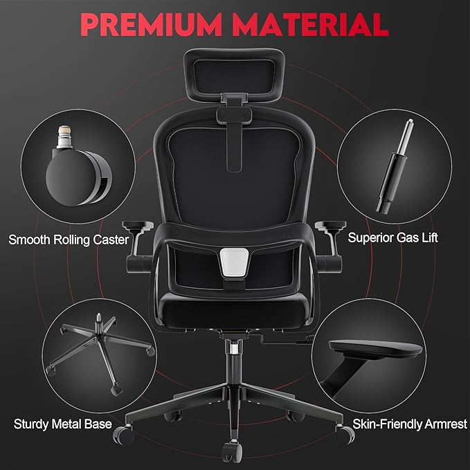 Big and Tall Ergonomic Office Chair - 400LB Comfy Desk Chairs - Image 6