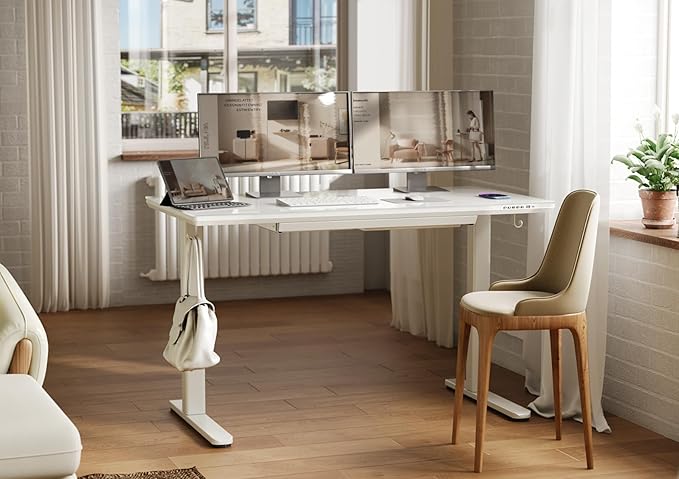 INNOVAR Wireless Charging Glass Standing Desk - Image 2