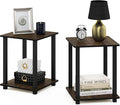 Furinno Simplistic Set of 2 End Table, Columbia Walnut/Black by Furinno-FitsYourSpaceFitsYourBudget