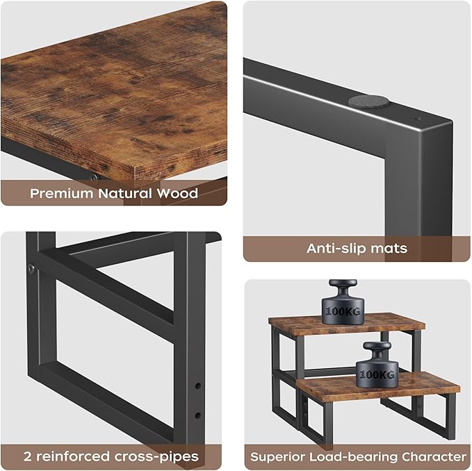 Homeiju 3 in 1 Step Stools for Adults Kids Toddler, Heavy Duty Wooden Step Stool - Image 8