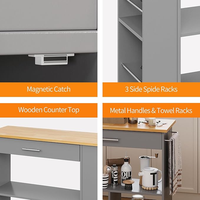 Shintenchi Kitchen Island on Wheels - Image 4