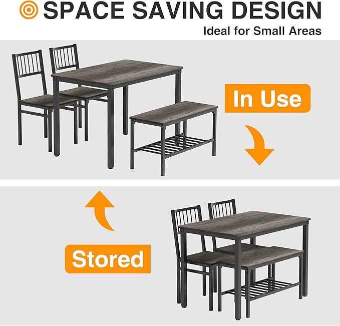 Teraves Dining Table Set for 4/Computer Desk, Kitchen Table - Image 8