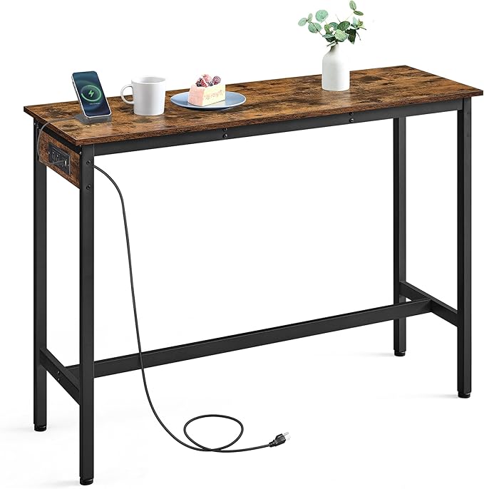 VASAGLE Bar Table, Narrow Long Kitchen Dining Table by VASAGLEbySONGMICSHOME