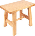 Bamboo Step Stool for Kids Adults Bathroom, 8 Inch One Step Stool You Can Sit by SenShu