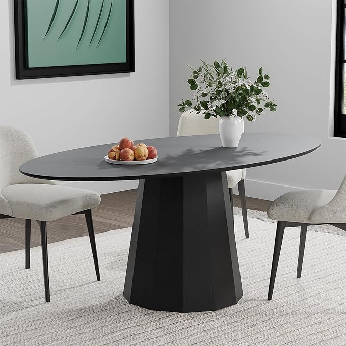 Casaphoria 67" Oval Dining Table, Modern Wood Kitchen Table by Casaphoria
