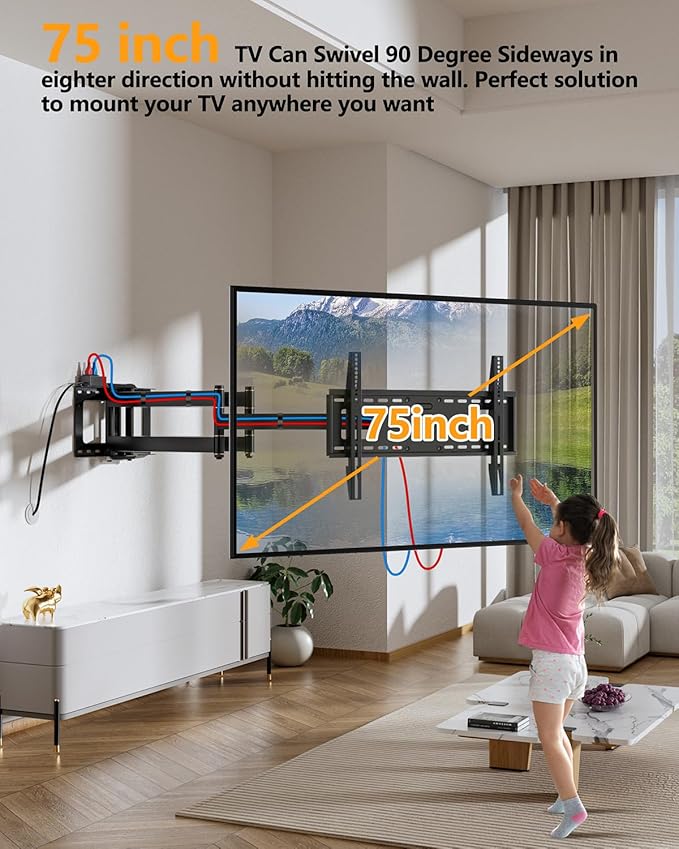 FORGING MOUNT Long Reach TV Wall Bracket Mount Swivel Tilt Full Motion TV - Image 6