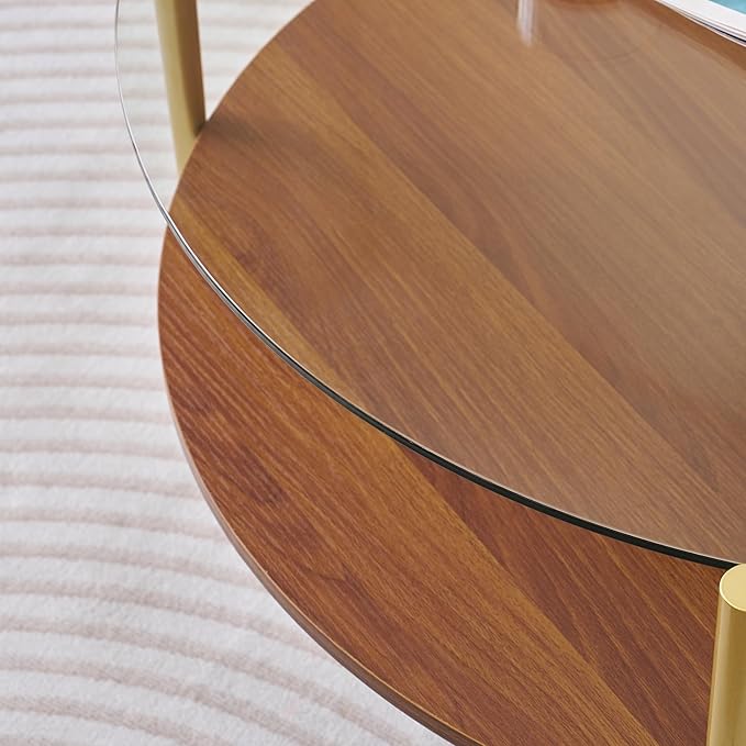 Extra Large Round Coffee Table, Mid-Century Modern Design, D34 x H17 in - Image 7