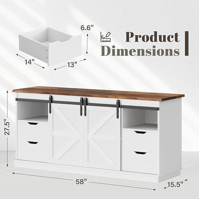 YESHOMY TV Stand for Televisions up to 65 Inchs, - Image 2