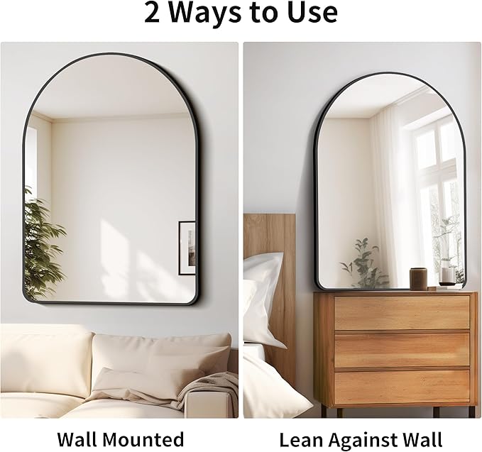 FORBATH Arched Mirror 30x40 Inch, Hanging or Leaning Against Wall - Image 5