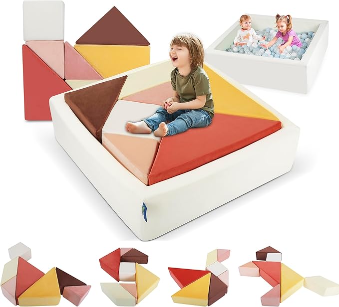 Kids Play Sofa, Tangram Square Puzzles Couch Furniture, Modular Kids Play by HeyPappy
