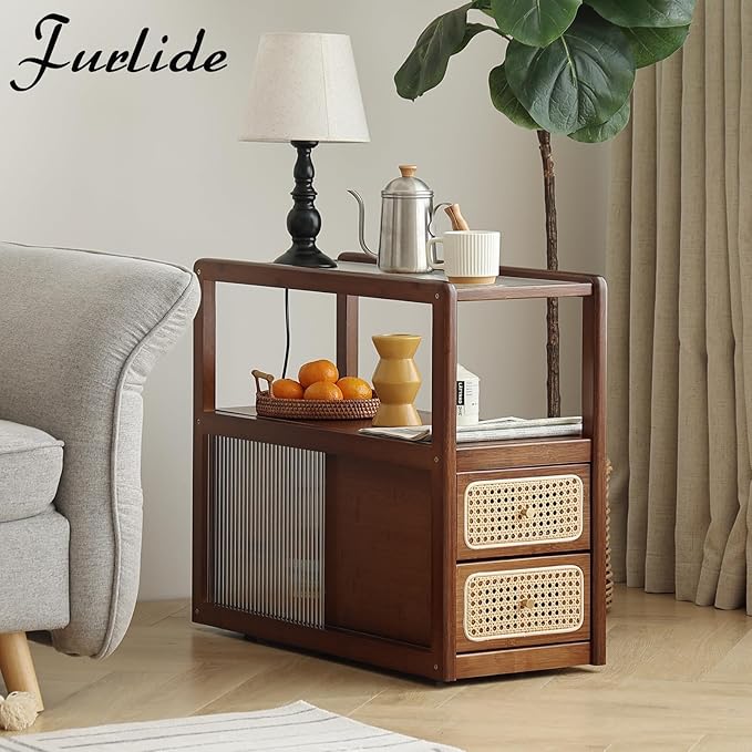 Rattan Nightstand Side Table - Image 9
