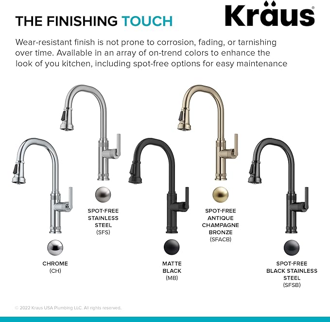 KRAUS Allyn Industrial Pull-Down Single Handle Kitchen Faucet in Chrome - Image 14