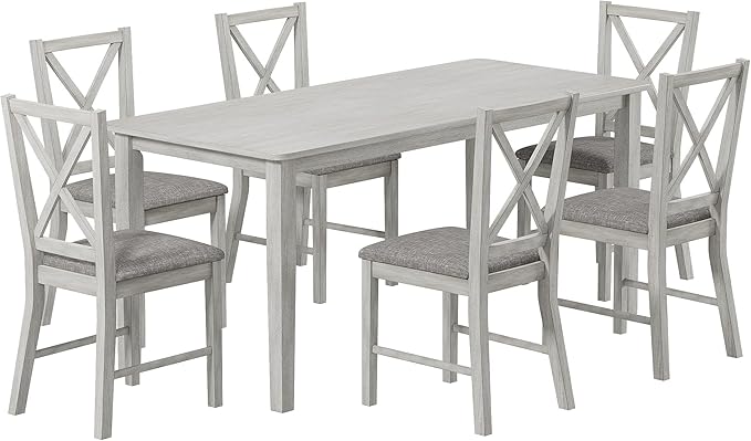 7-Piece Solid Wood Dining Table Set - Image 6