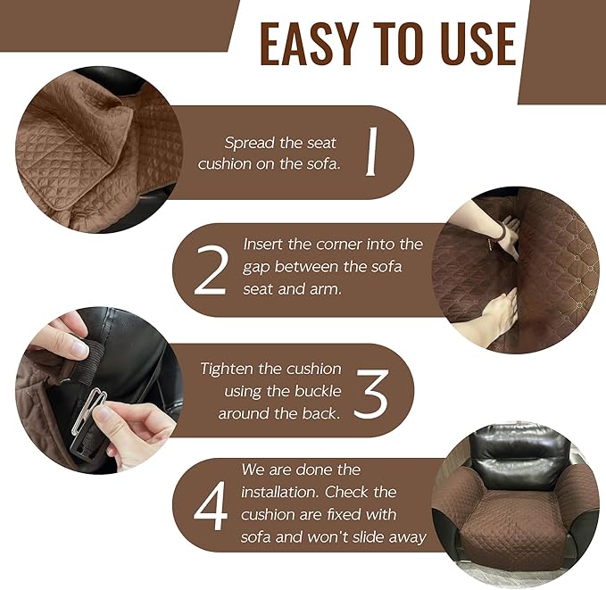 MEHIDFY Sofa Seat Arm Cover, Waterproof Couch Armrest Protector, Anti-Slip Sofa - Image 8