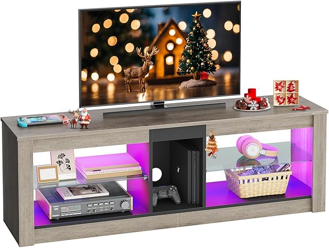 Bestier Entertainment Center LED Gaming TV Stand by Bestier