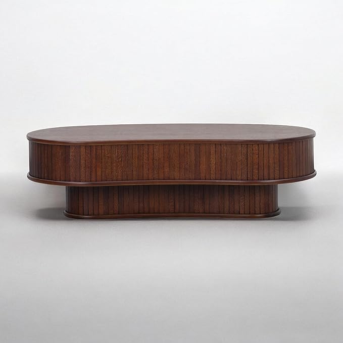 NTC Ripple DOU Coffee Table, Modern Wooden Double-Layer Center Table, Vertical - Image 5