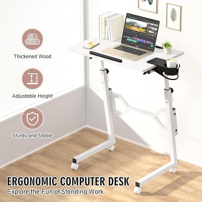 Small Standing Desk with Wheels, Portable Treadmill Desk, Rolling Desk - Image 9