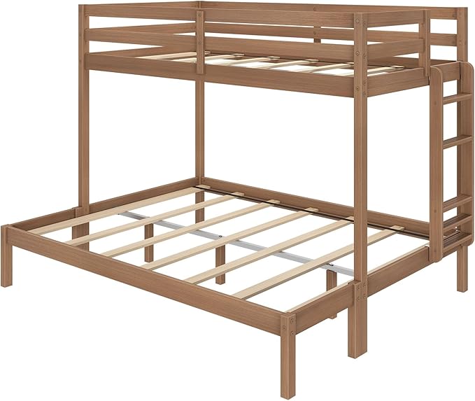 Grain & Grove Bear Twin XL Over Queen Bunk Bed, Sturdy Bunk Bed Frame - Image 3
