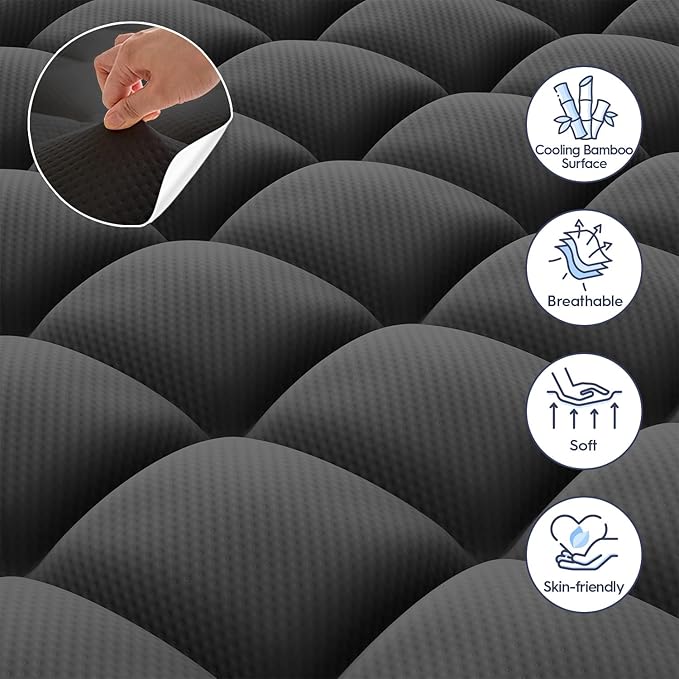 3 Inch Dual Layer Memory Foam Mattress Topper Cal King, 2 Inch Cooling Gel - Image 3