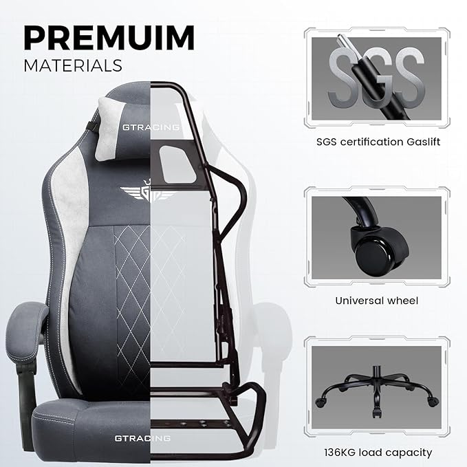 GTPLAYER Big and Tall Gaming Chair Breathable Fabric Computer Chair - Image 8
