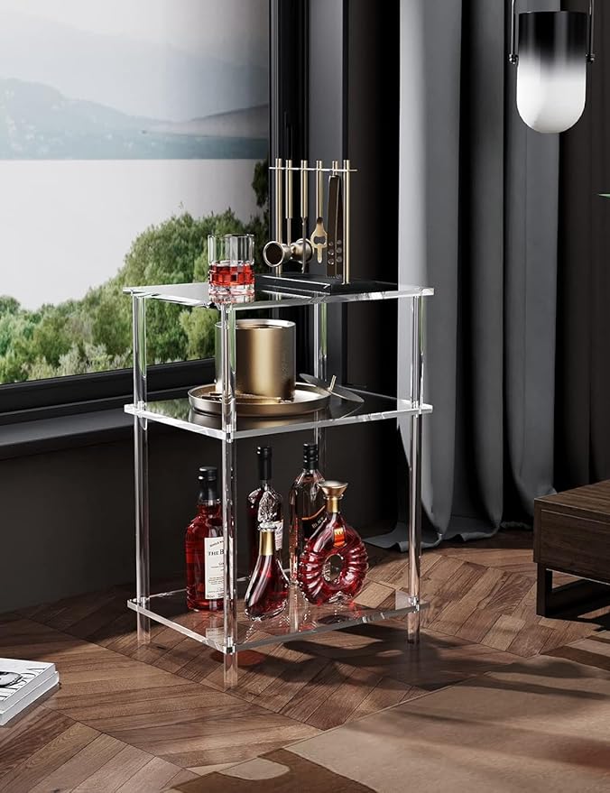 Acrylic Side Table Clear 3-Tier End Table - Image 7