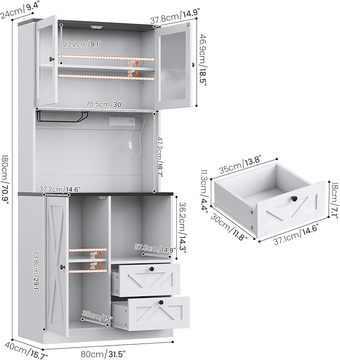 71" Tall Coffee Bar Cabinet - Image 2