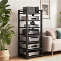7 Tier Audio Rack Tower, CD Record Player Stereo Receiver AV Equipment Cabinet by Dernoing
