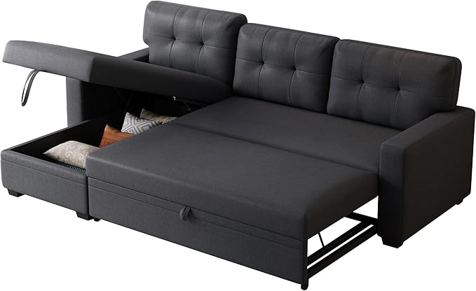 Ball & Cast Convertible Sectional Sleeper Sofa Bed L Shaped 4 in 1 Pull Out - Image 14
