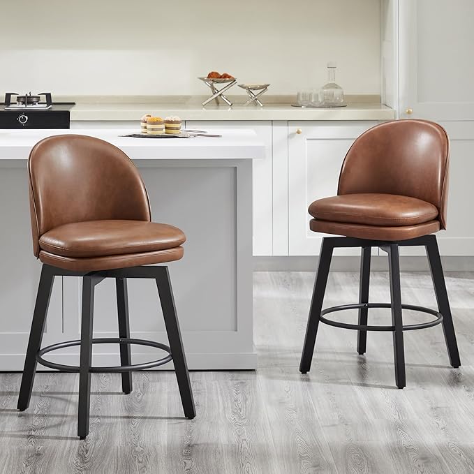 Counter Height Barstools 26 inch Upholstered Swivel Bar Stools by Kislot