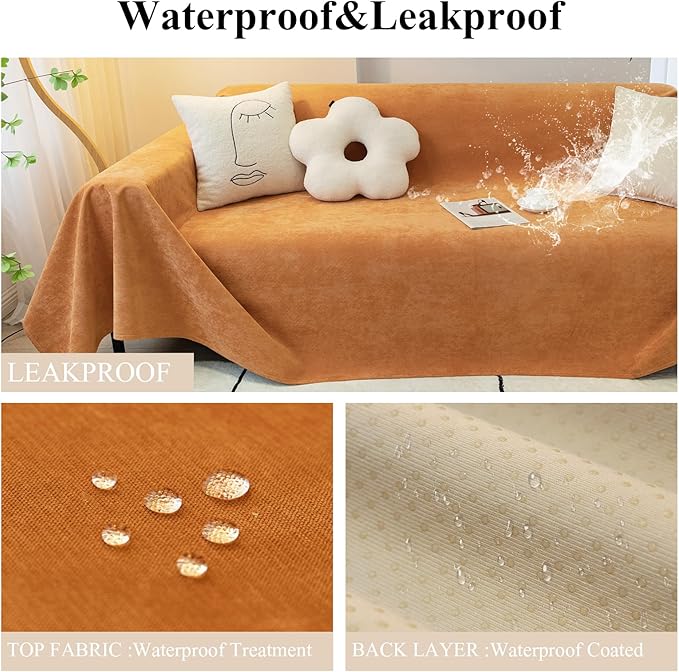 STACYPIK Orange Dogs Sofa Cover Waterproof, Non Slip Couch Cover - Image 2