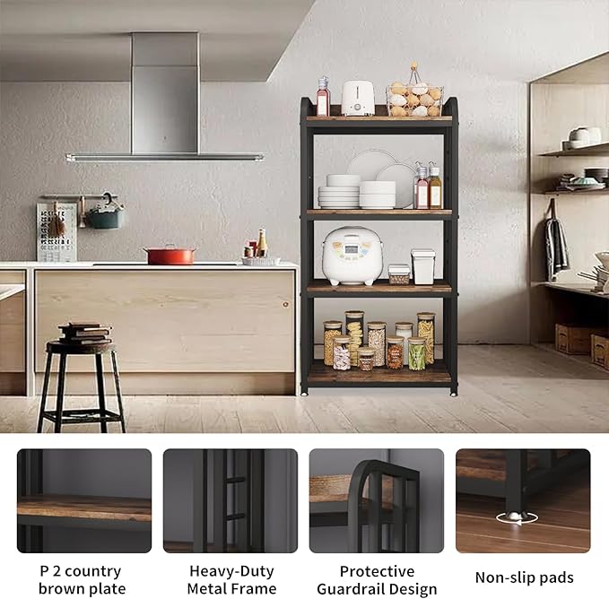Microwave Oven Stand with Storage 4 Tiers, Free Standing Microwave Oven Stand - Image 8