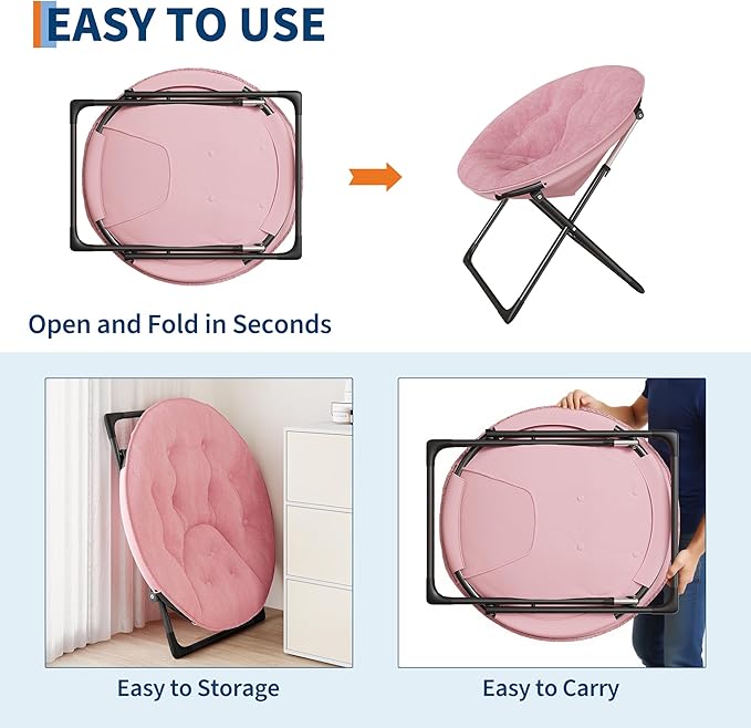 Saucer Chair, XL Foldable Lounge Chair - Image 4