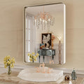 WEER 22X30 Inch Brushed Nickel Bathroom Mirror, Brushed Silver Metal Frame by WEER