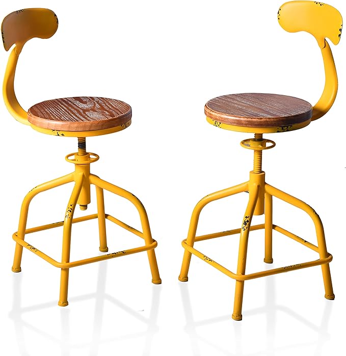 Topower Farmhouse Kitchen Stool, Industrial Counter Stool, Kitchen Deco Round by Topower