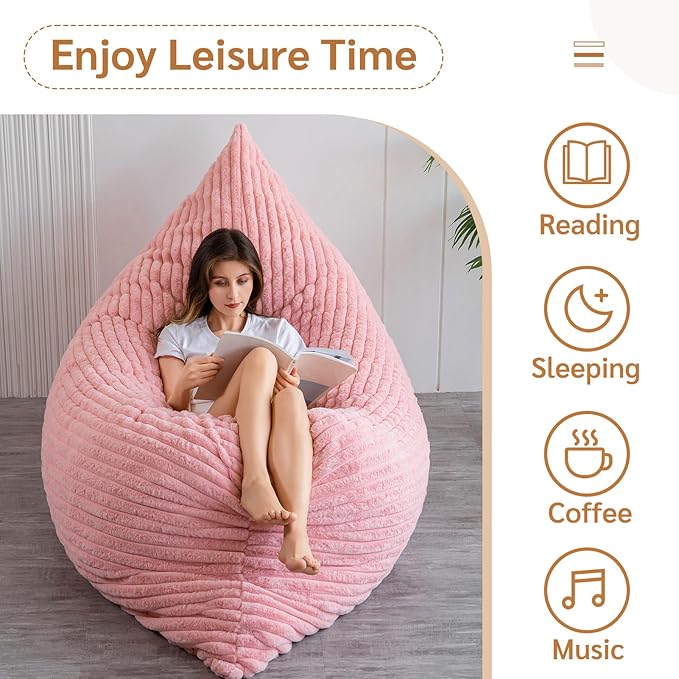 BYBYME 3 in 1 Bean Bag Chairs, Bean Bag Bed - Image 7