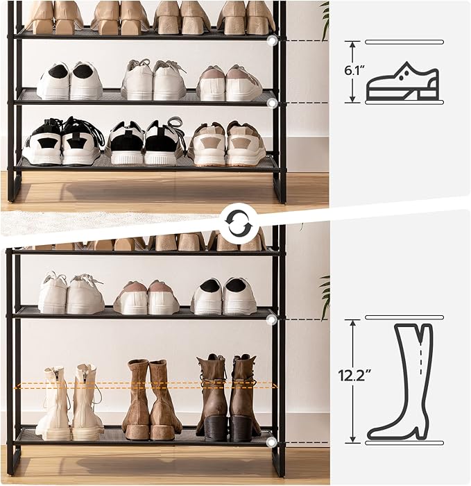 HOOBRO 10-Tier Shoe Rack, 39.4" L Shoe Storage Organizer, Large Capacity Shoe - Image 3