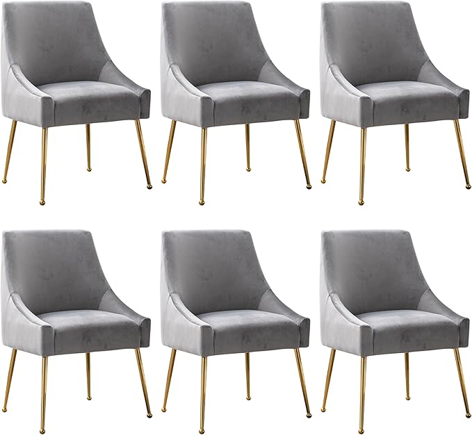 Modern Velvet Dining Chairs Set of 6, Contemporary Upholstered Furniture by HOLILA