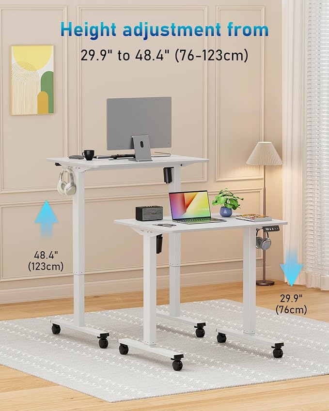 Small Height Adjustable Electric Standing Desk, 31.5" x 23.6" Sit Stand up Desk - Image 5
