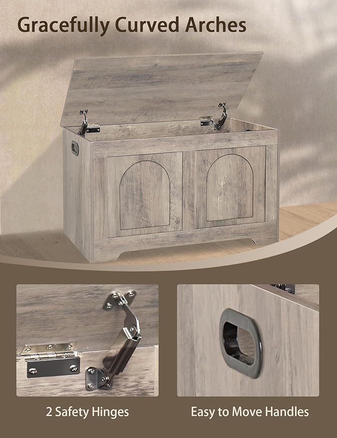 DINZI LVJ Storage Chest, 31.5”Wooden Storage Box - Image 8
